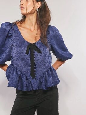 Free People Pamela Bow Top NWT Oceana Combo